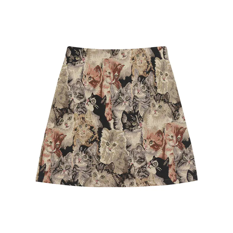Retro High-Waisted Short Skirt