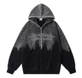 Inkjet Gradient Letter Hooded Jacket