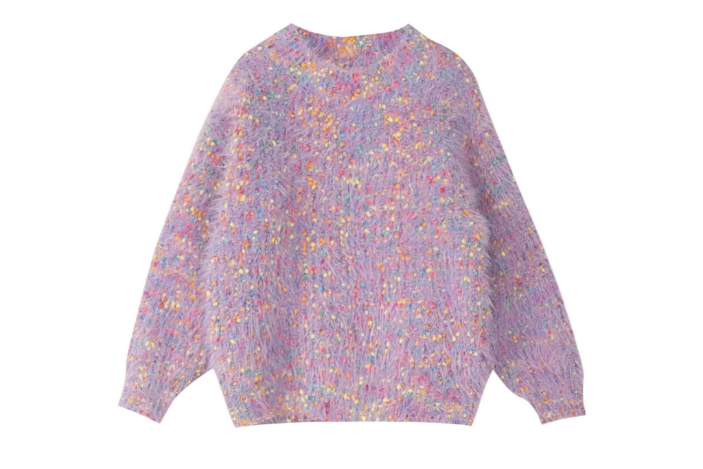 Colorful Chunky Knit Turtleneck Sweater