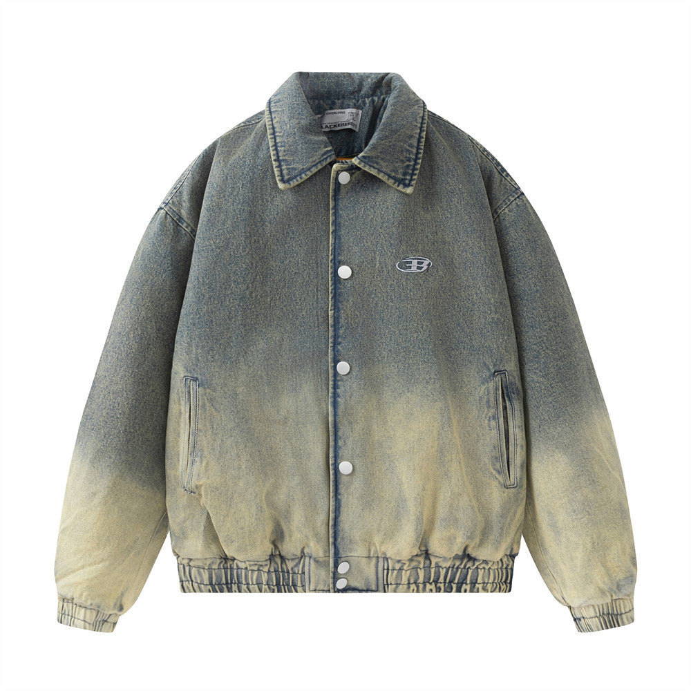 Gradient Wash Thick Quilted Denim