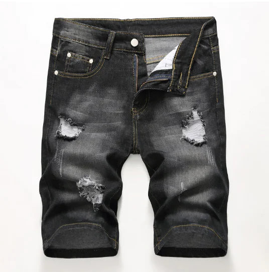 Trendy Men's Stretch Denim Shorts