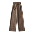 Vintage High-Waist Plaid Wide-Leg Pants