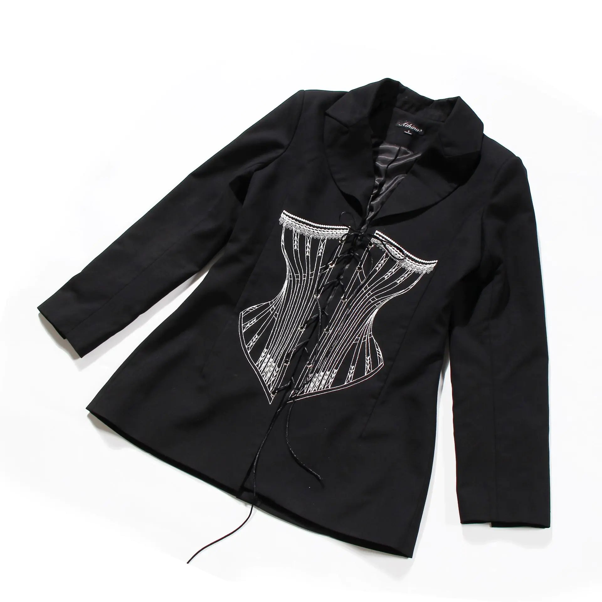 Designer Embroidered Jacket with Waist Tie