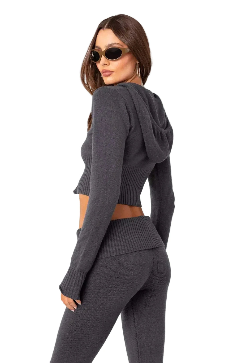 Zipper Long Sleeve Trousers Suit