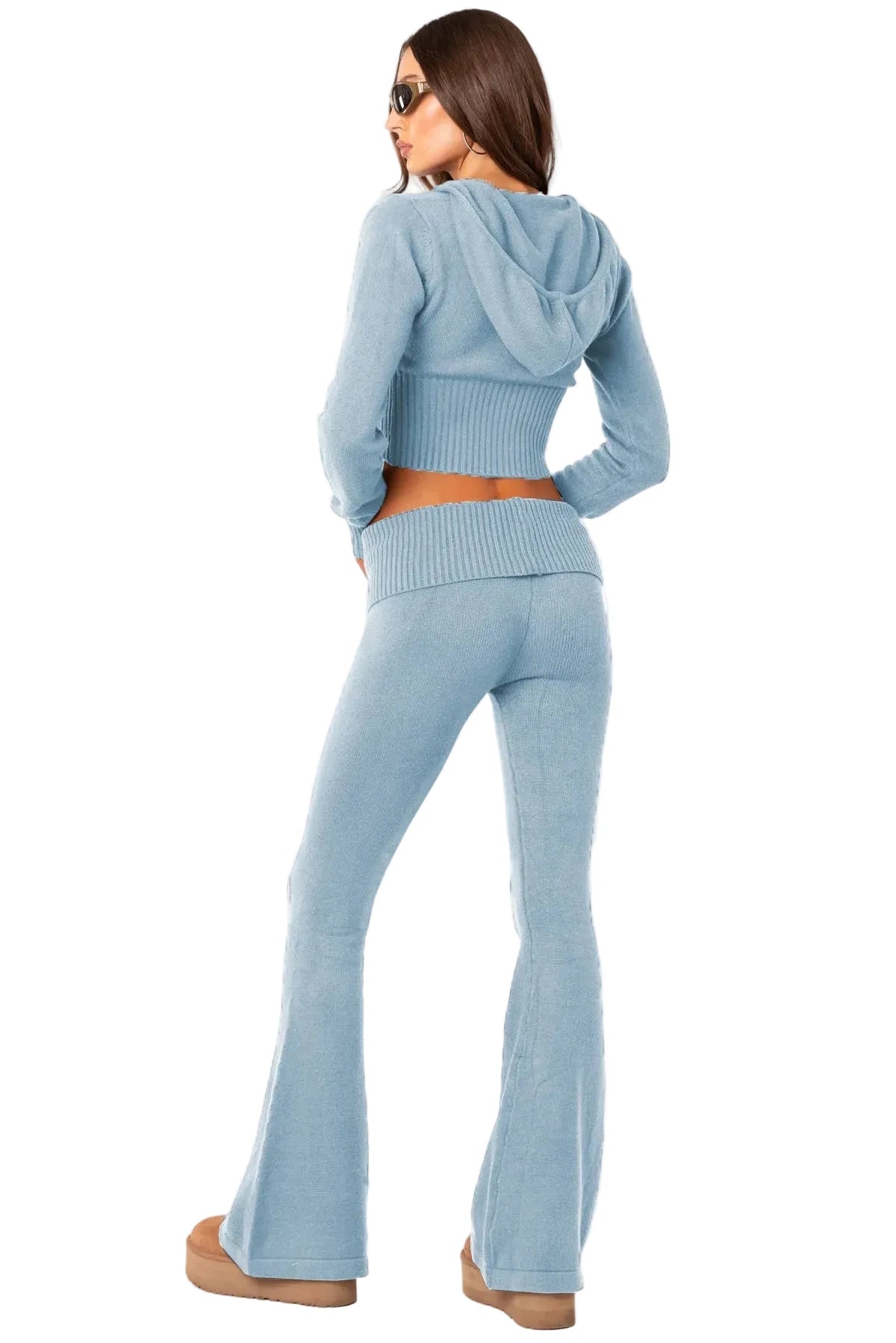 Zipper Long Sleeve Trousers Suit