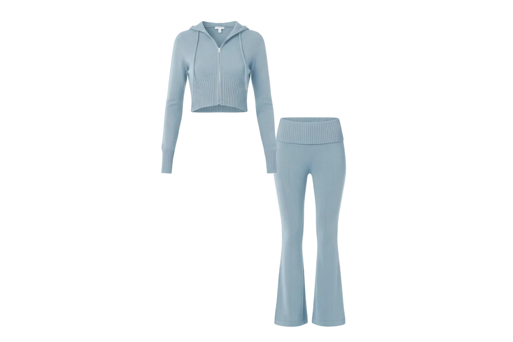 Zipper Long Sleeve Trousers Suit