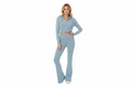 Zipper Long Sleeve Trousers Suit
