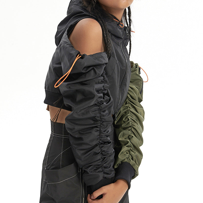 Color-Blocked Hooded Jacket