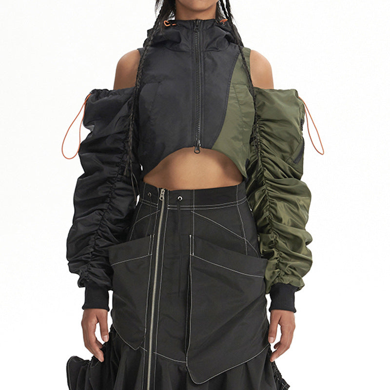 Color-Blocked Hooded Jacket