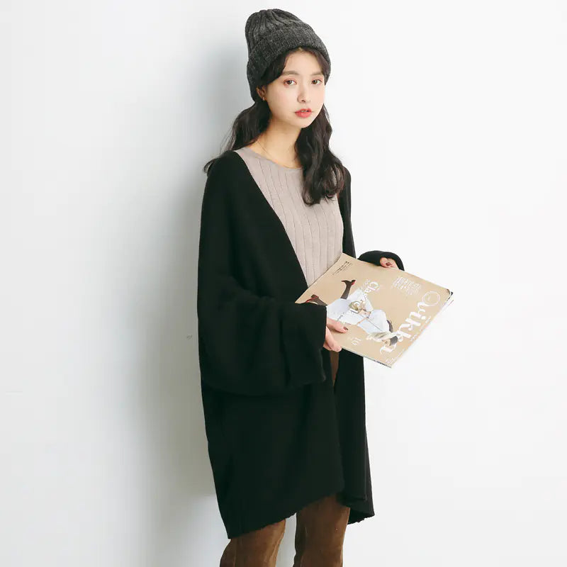 Knit Overlay Mid-Length Cardigan