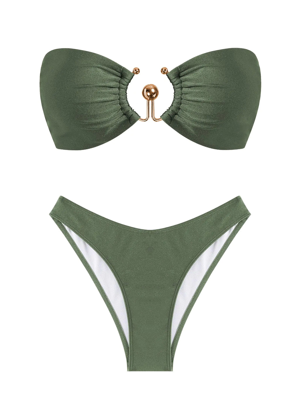 Bikini Set Tie Back O Ring Strapless Two Piece Swimwear