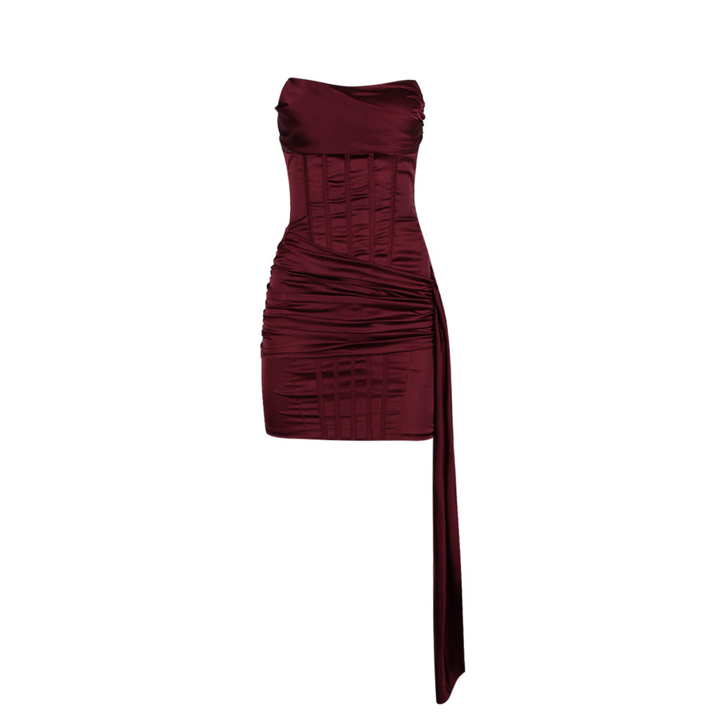 Strapless Mini Dress with Open Back