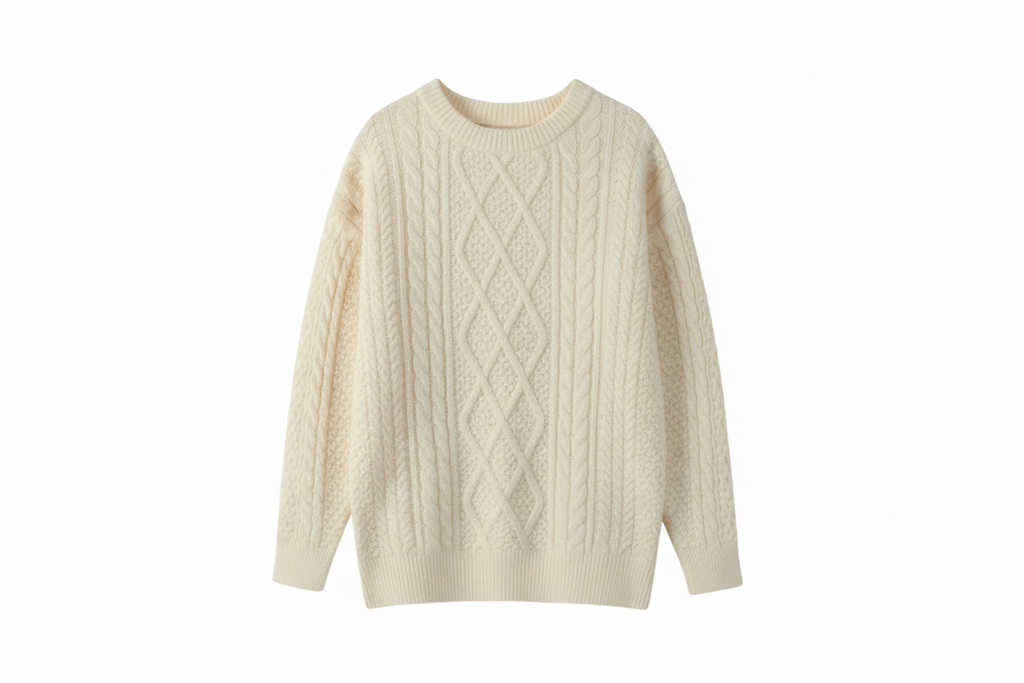 Round Neck Long Sleeve Knit Tops
