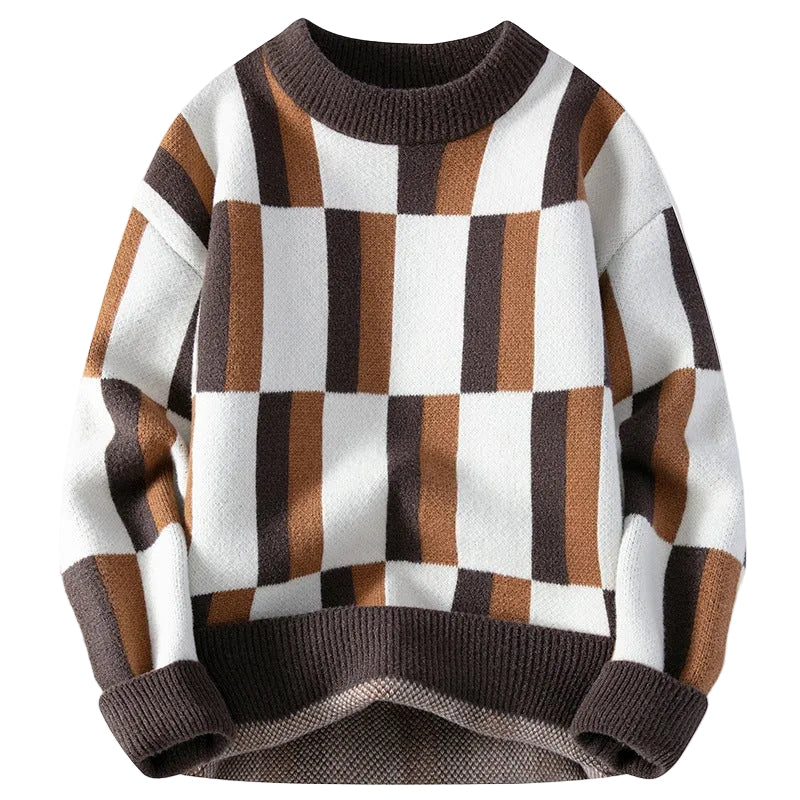 Multicolor Round Neck Knit Sweater