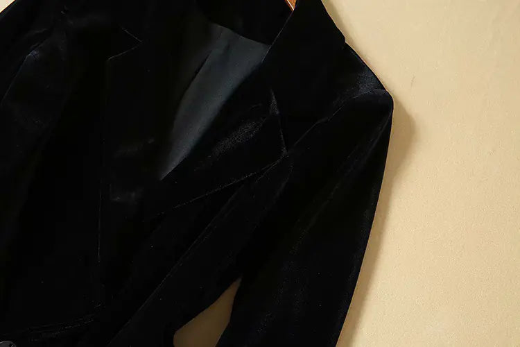 Velvet Suit Set with Long Pants