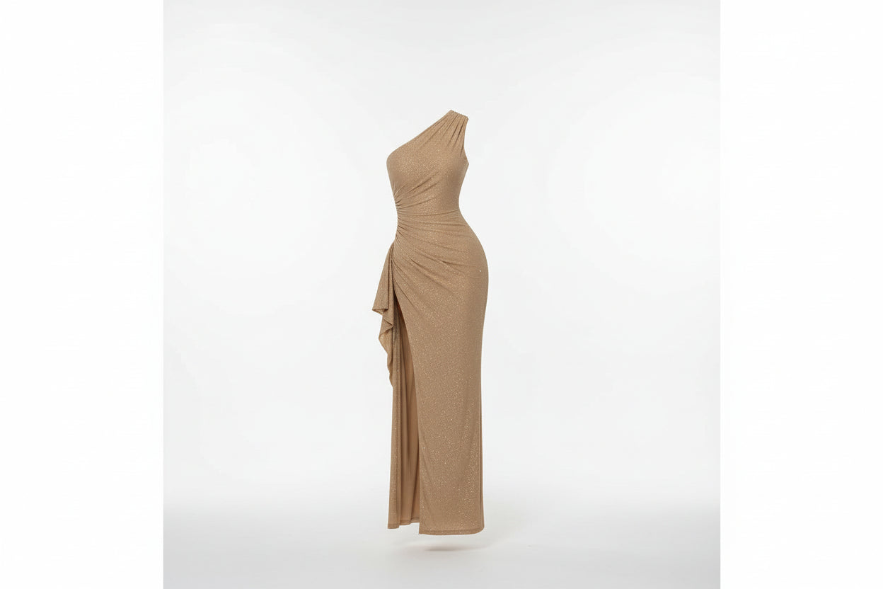 Elegant Shiny Backless Dress