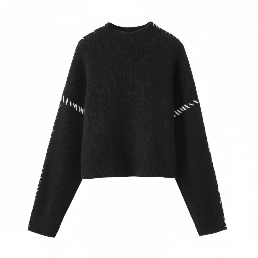 Patchwork Knit Casual Unisex Sweater (One Piece)