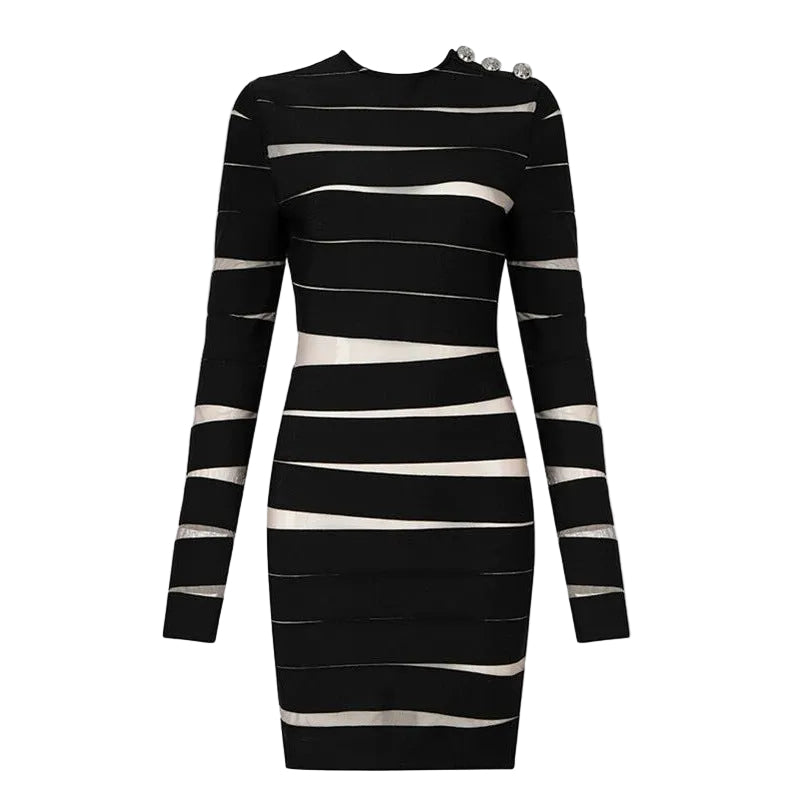 Layered Black Classic Long Sleeve Dress