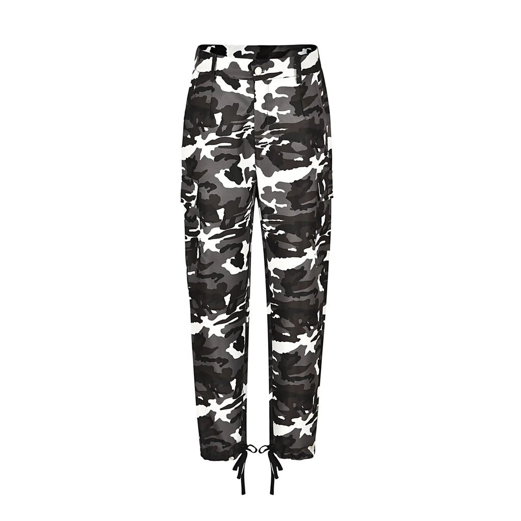Camouflage Print Casual Cargo Trousers