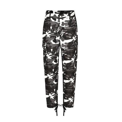 Camouflage Print Casual Cargo Trousers