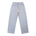 Embroidered Knitted Velvet Check Trousers