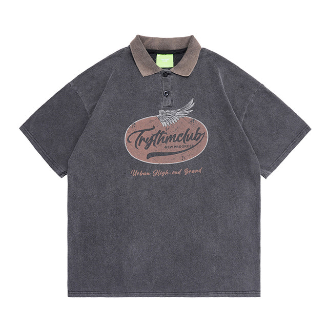 Vintage Washed Cotton Polo Shirt