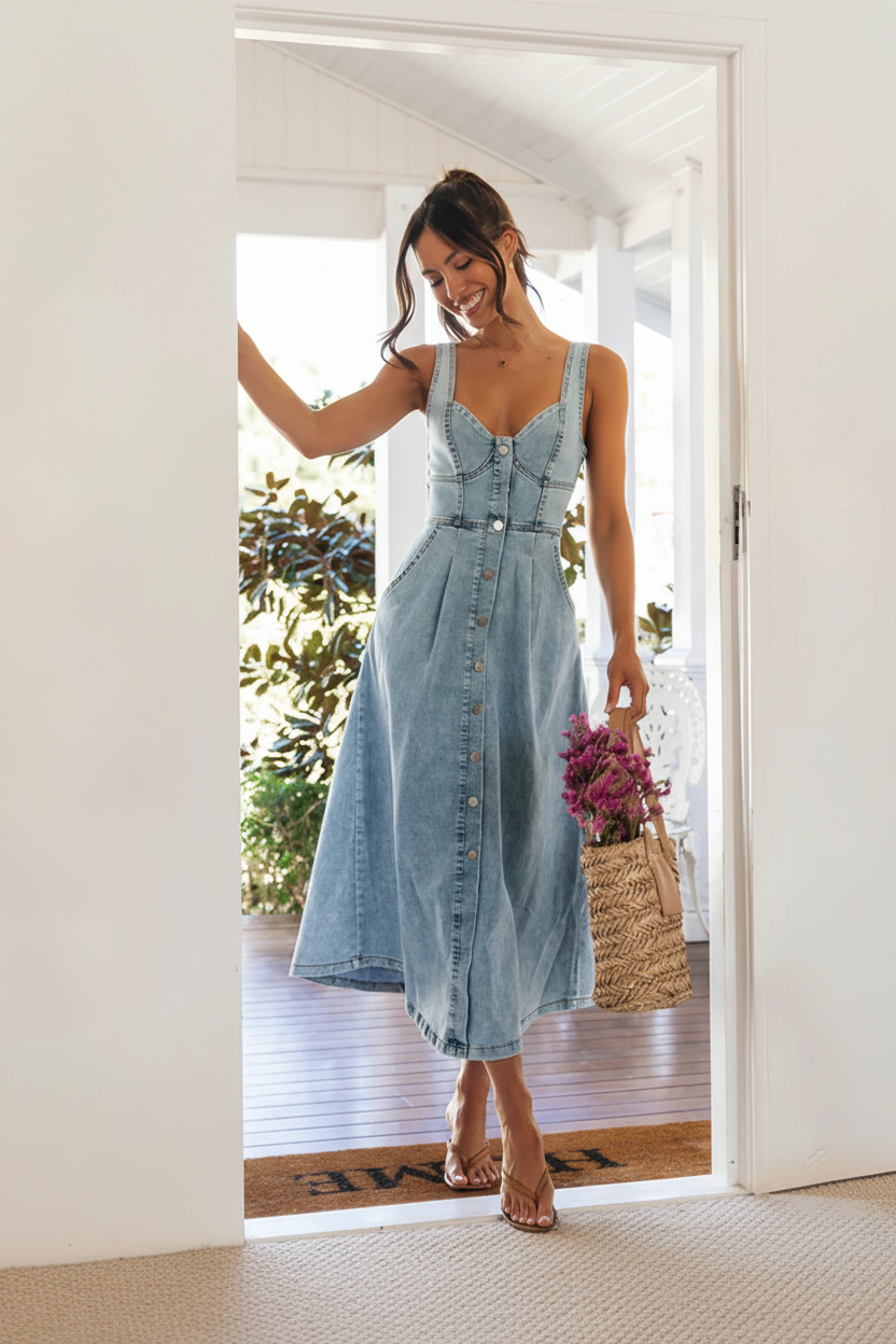 Denim Midi Dress