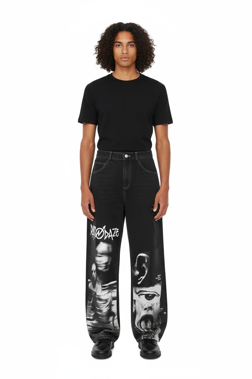 Spoof Abstract Character Denim