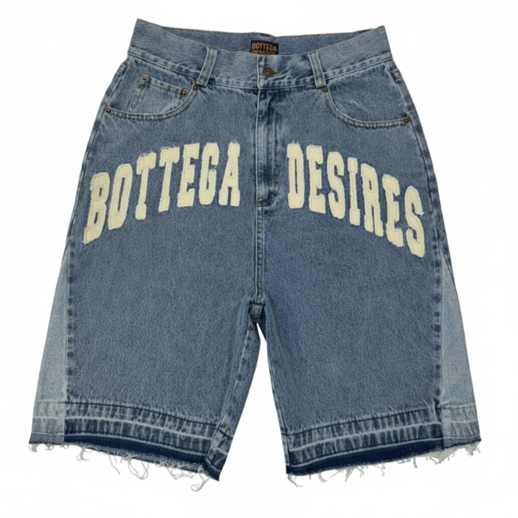 Unisex Embroidered Denim Shorts