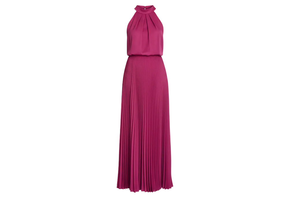 Cozoc Halter Pleated Dress
