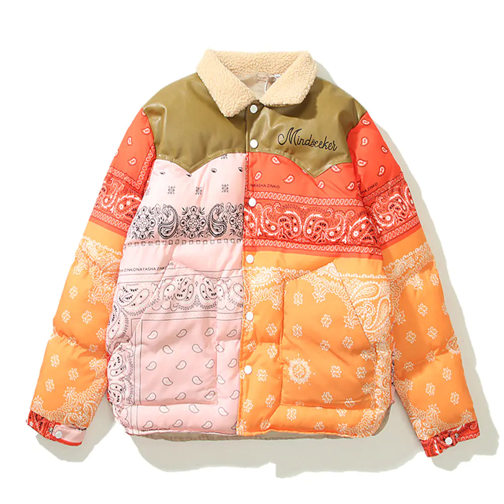 Colorful Quilted Jacket with Cashew Flower Design