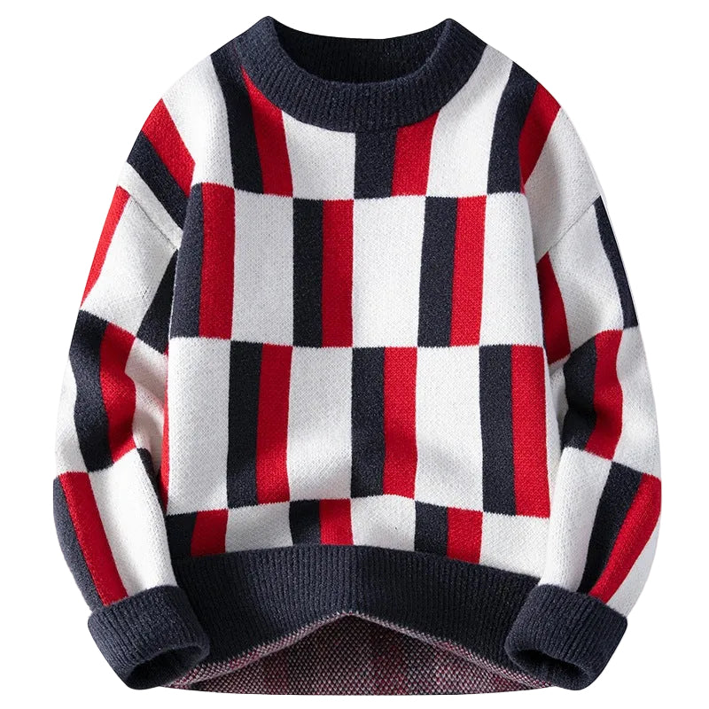 Multicolor Round Neck Knit Sweater