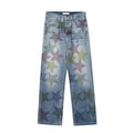 Pentagram Full Print Straight Denim