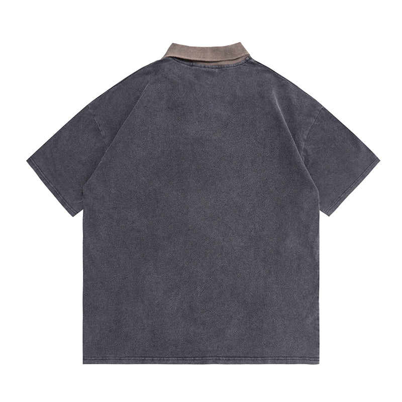 Vintage Washed Cotton Polo Shirt