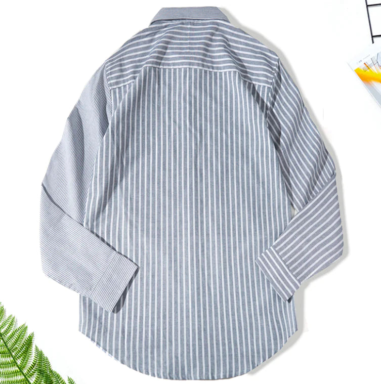 Striped Slim Fit Cotton Work Shirt