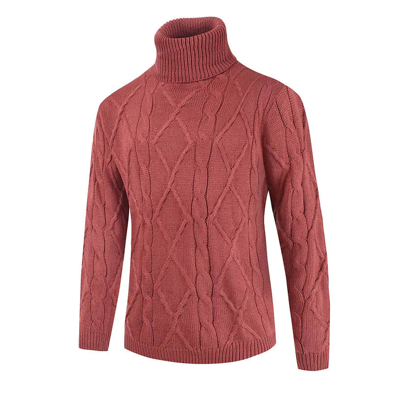 Loose Solid Color Turtleneck Sweater