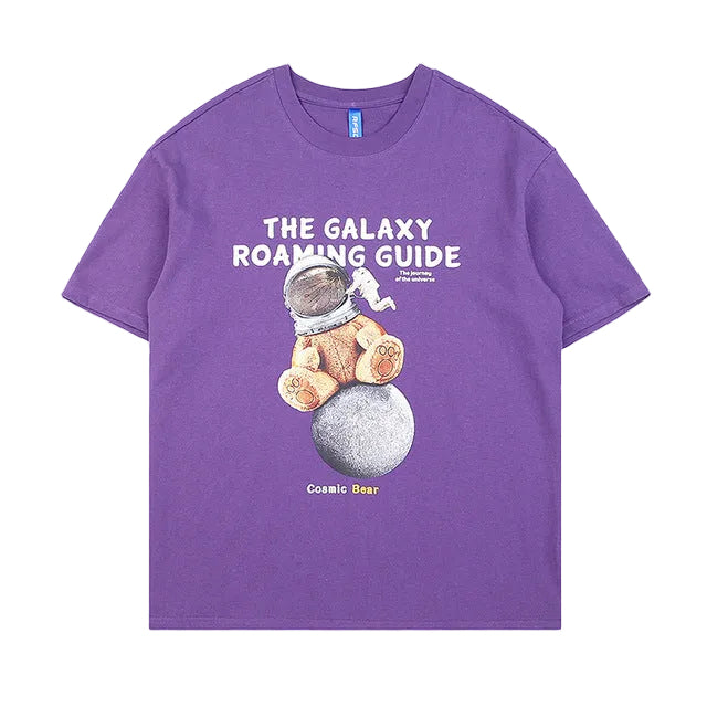 Anime Space Bear Graphic T-Shirt