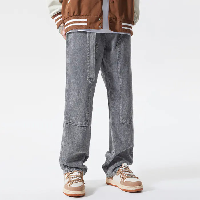 Trendy Colorful Loose Denim Pants