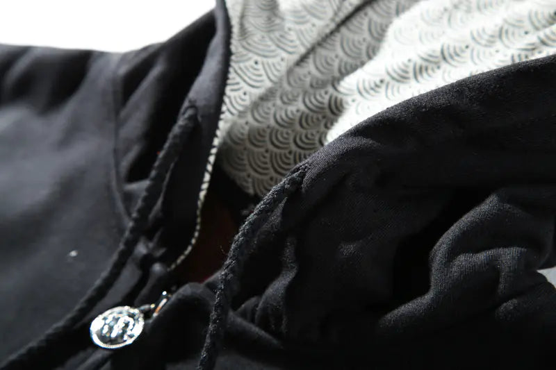 Embroidered Dragon Pattern Hoodie