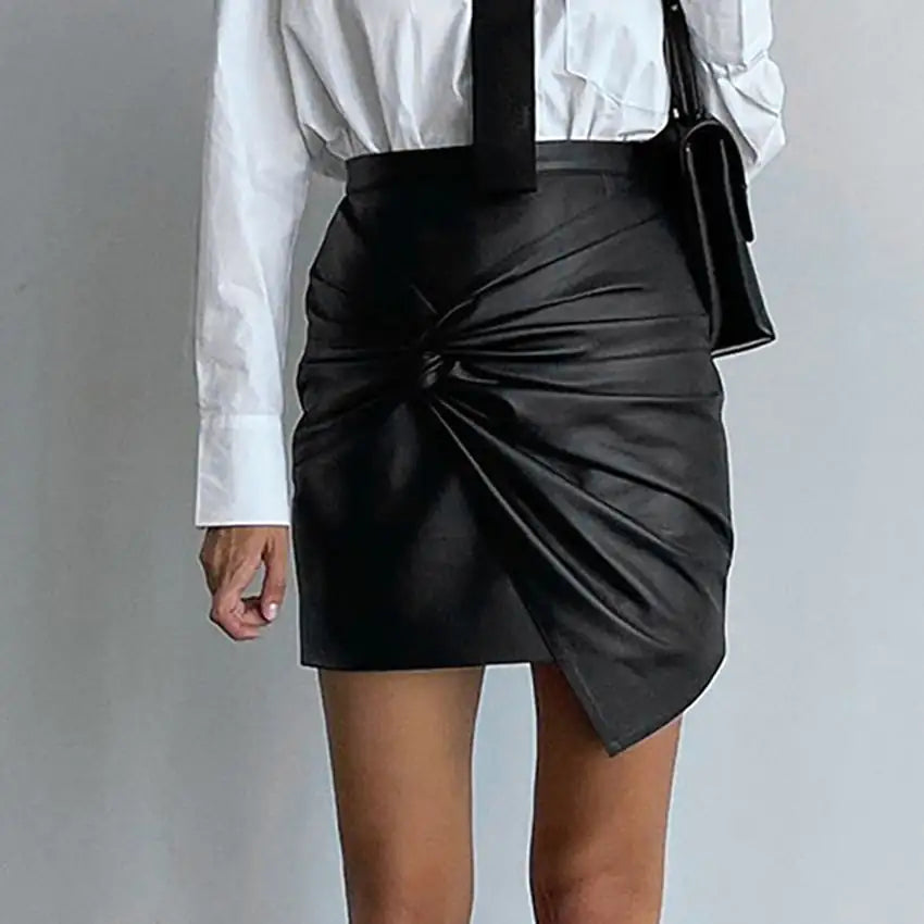 Leather Skirts with Cross Bow Design