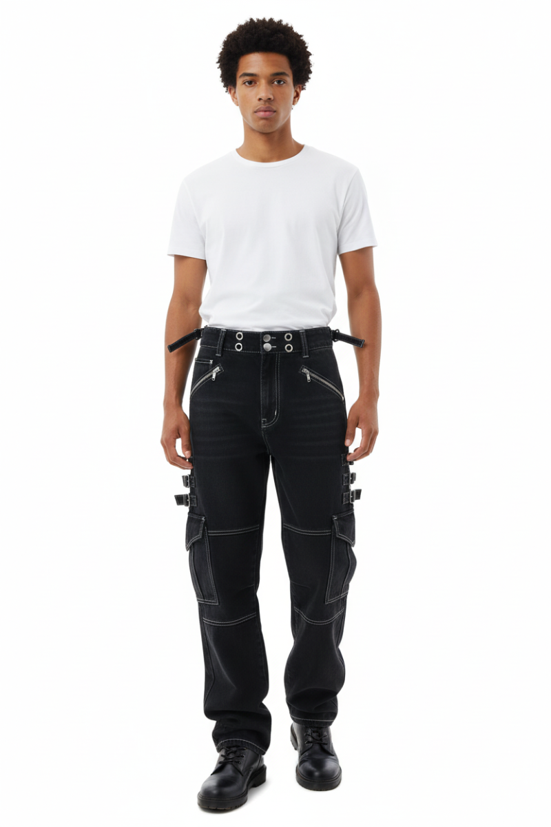 Fashion Punk Rock Cargo Jeans