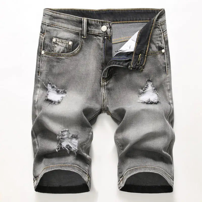 Trendy Men's Stretch Denim Shorts