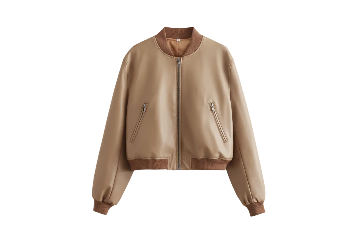 Vintage PU Leather Bomber Jacket