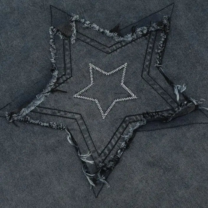 Punk Denim Short-sleeved T-shirt