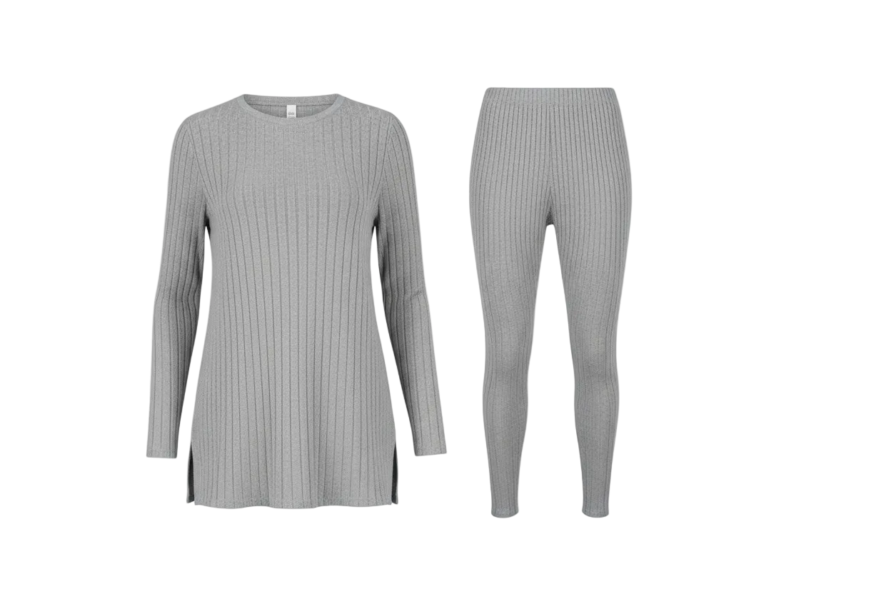 High-Waisted Pant Suit with Long-Sleeved Top