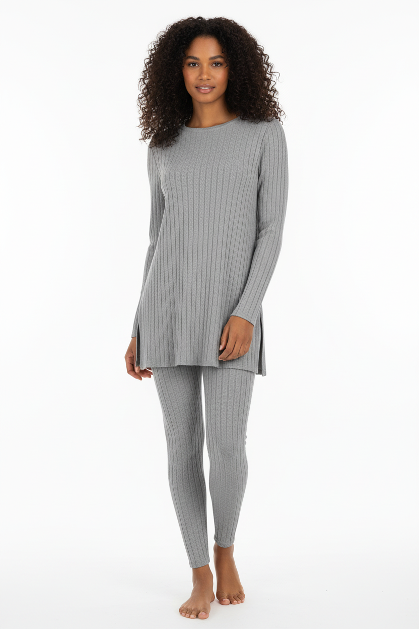 High-Waisted Pant Suit with Long-Sleeved Top