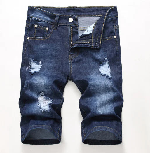 Trendy Men's Stretch Denim Shorts