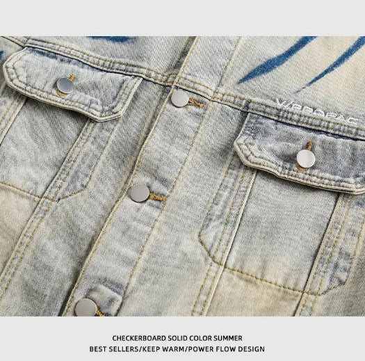 Washed Embroidered Denim Jacket