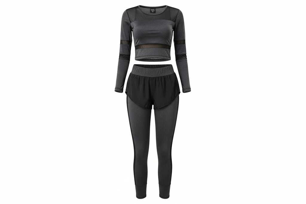 Yoga Workout Set - Leggings & Long Sleeve Top