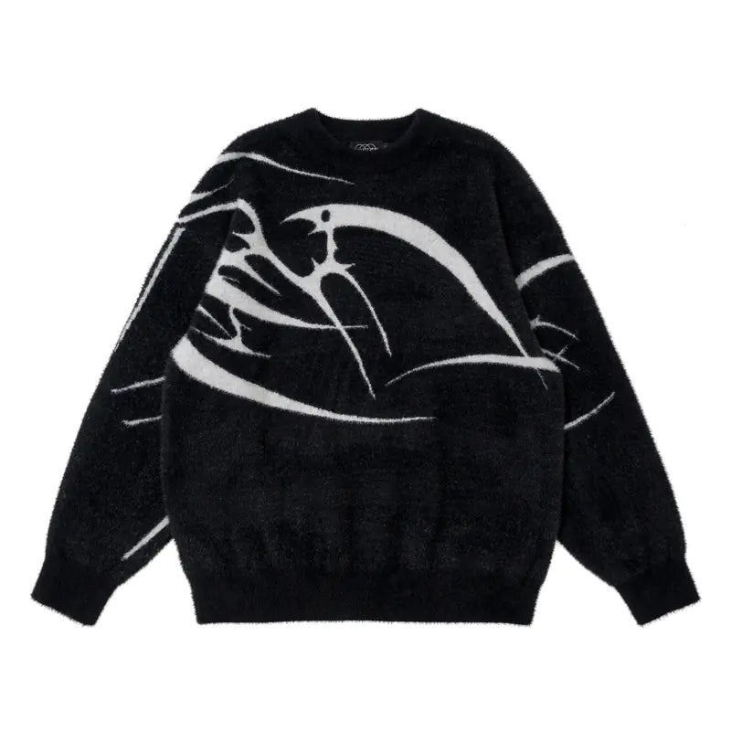 Loose Jacquard Round Neck Sweater